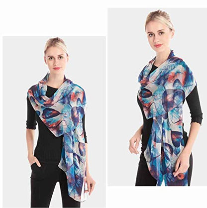 Pokeedioty Scarfs for Women Lightweight Scarves Elegant Floral Pattern Sheer Scarfs Shawls Wraps - color: Yh-107