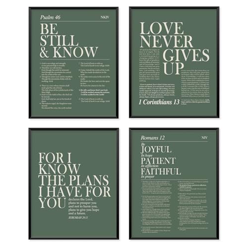 Locomiss Sage Green Christian Wall Art Decor, Modern Bible Verse Prints - color: sage green, size: 8x10 Inches