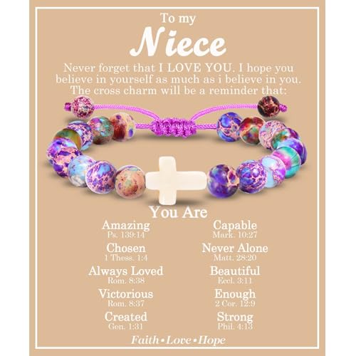 EFVISD Cross Bracelet Gifts for Boys Girls Christian Religious Gifts - color: Niece