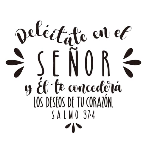 Religious Spanish Quote Car Sticker, Scripture Verse Auto Window Decal - color: Black