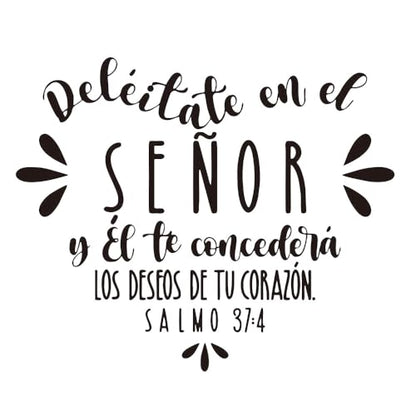 Religious Spanish Quote Car Sticker, Scripture Verse Auto Window Decal - color: Black