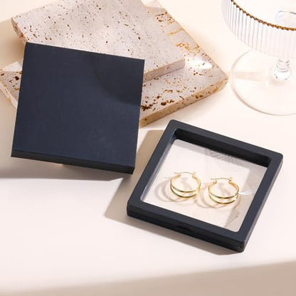 18K Gold Plated Hoop Earrings for Women, NICKEL-FREE & HYPOALLERGENIC, Timeless Jewelry Gift - color: GoldB-Stainless steel