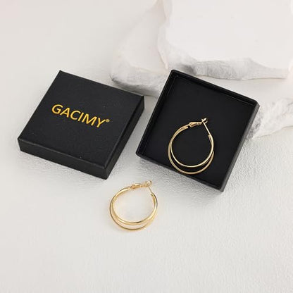Gacimy Criss Cross Hoop Earrings for Women, 14K Gold Plated Hoops - color: Gold, size: 30mm
