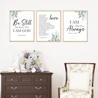Ybqhd Unframed Christian Bible Verse Wall Art Scripture Prints Set of 3
