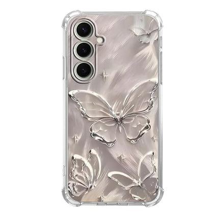 Elegant Silver Butterfly Case for Samsung Galaxy A17 5G/4G,Butterfly Collage Pattern,Trendy Cool Soft TPU Bumper Cover for Samsung Galaxy A17 5G/4G - color: Butterfly