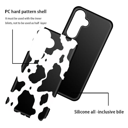 for Galaxy S24 FE Case, Heavy Duty Shockproof Protection Soft Silicone Rubber+Hard Plastic Hybrid Protective Case for Samsung Galaxy S24 FE 6.7" 2024,Cow Print - color: Cow Print, size: for Galaxy S24 FE 6.7"