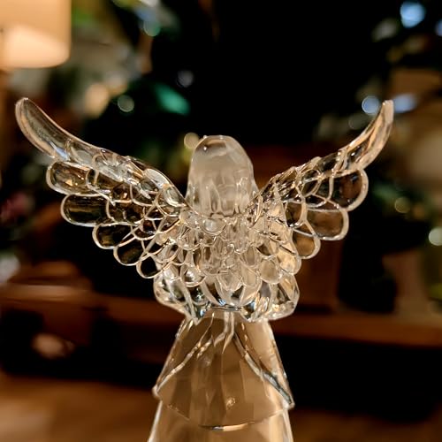 Praying Angel Acrylic Statue 8.6”H LED Lighted Christmas Decor
