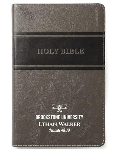 Personalized KJV Bible, Custom Name, School Name, Class of 2026 Design, King James Version, Red Letter, Deluxe Gift Edition, High School or Collage Graduate, Graduation Gift, Gray - color: Kjv Gray Deluxe, size: King James Version