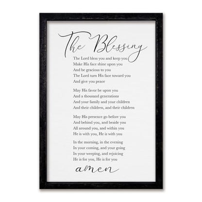 comurdyo The Blessing Bible Verse Wall Art, 16"×11", Black - color: The Blessing (Black), size: 16"L x 11"W