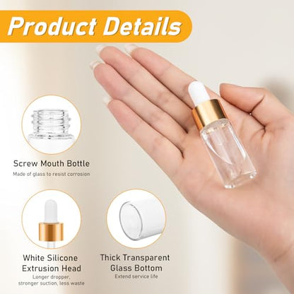 20 Pack 5ml Mini Dropper Bottle for Cuticle Oil - size: 5ml