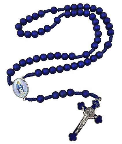 TALISMAN4U Blue Rosary Prayer Beads Catholic St Benedict Our Lady of Grace