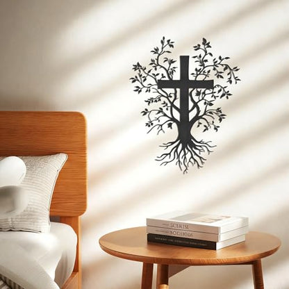 YATEASLU Wall Cross Sculpture Tree of Life Design