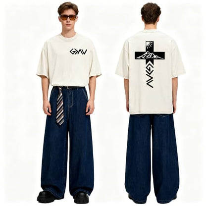 Christian Deadlift Shirts for Men Women Oversized Acid Washed Graphic Tees Jesus Faith GymTee - color: Cross Black, size: Large