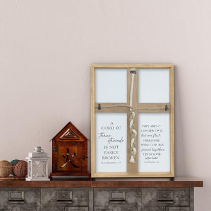 RLWangChao A Cord of Three Strands Wedding Ceremony Unity Sign 22"X16" Wood