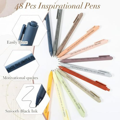Mooliwe 96 Pcs Positive Affirmation Gift Set Gratitude Notebooks with Pens Small Bags Motivational Encouragement Notepads Daily Affirmations Journal for Women Stress Relief Self Care (Minimalist) - style: Botanical