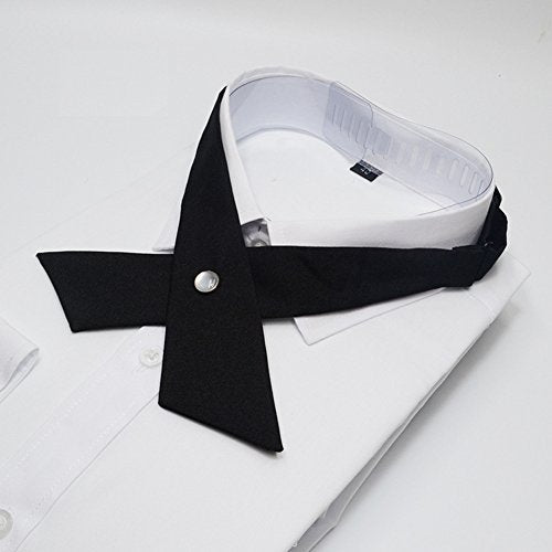 Tie for Men Women Adjustable Criss-Cross Bowtie School Uniform Pre Tied Bows for Girls Neck Tie Accessories bowtie03 - color: 2 Pcs Black