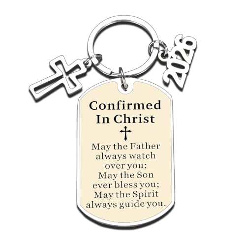 Confirmation Gift for Teen Girls, Confirmation Gifts for Boys, Boys Confirmations Gifts for Teens, 2026 Christian Bible Verse Keychain for Teens Godson Goddaughter Kids, Religious Christian Keychain