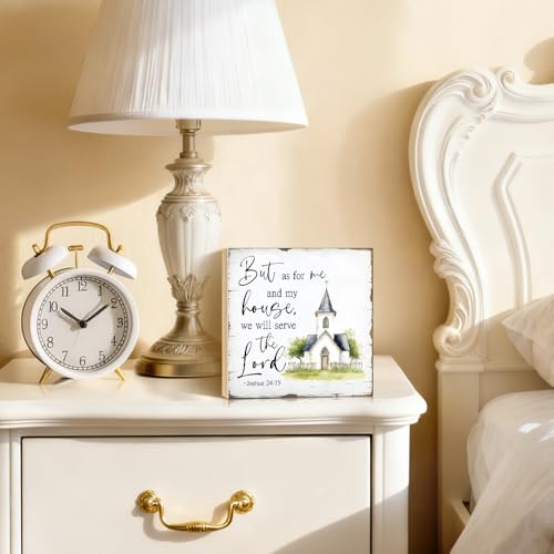But As For Me And My House, We Will Serve The Wood Box Sign 5.9*5.9 - color: white02