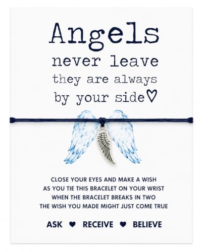Angels never leave wish string bracelet | Berevement memorial gift