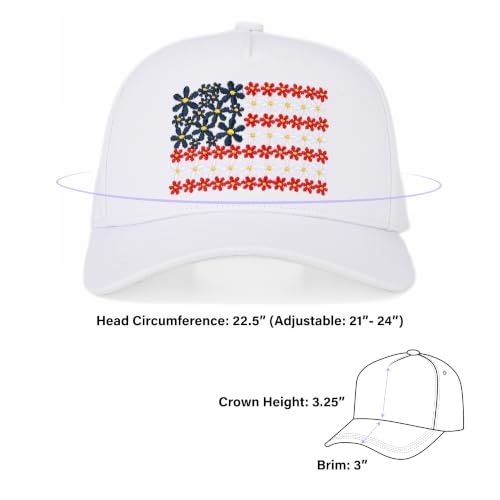 C.C Women's Criss-Cross Ponytail Trucker Hat - Snapback, One Size - color: Floral Flag-white