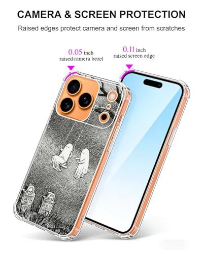 Halloween Spooky Ghosts Phone Case Compatible with iPhone 17 Pro Max, Tomb Yard Horror Phone Cover for iPhone 17 Pro Max, Trendy TPU Bumper Phone Cover Case - color: Cute Ghosts