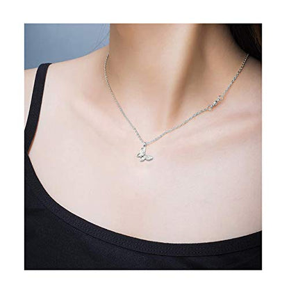 Baydurcan Silvery Necklace for Women Pendant Chain Friendship Necklace Gift - style: butterfly s