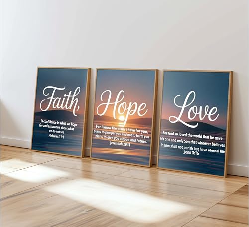 Bible Verse Christian Canvas Wall Art Faith Hope Love Inspirational Quotes Pictures Sunrise Sunset Mountains Posters Jeremiah John Psalm Scripture Print Artwork for Living Room Office, Unframed - color: Bible Verse -Unframed, size: 24L''X16W''