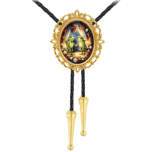GelConnie Gothic Bolo Tie for Men Women 3D Art Western Cowboy Necktie - color: Frog Wedding Bolo Tie