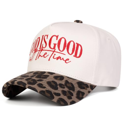 Trendy Embroidered Baseball Cap for Men & Women, Adjustable Snapback Hat for Casual Wear - color: Leopard Print Red 76