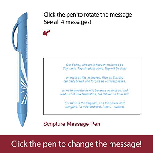 Greeting Pen Bible Verse Pens- God is Love/Lord's Prayer/Names of Jesus Trio Rotating Message 6 Pen Set (36071)
