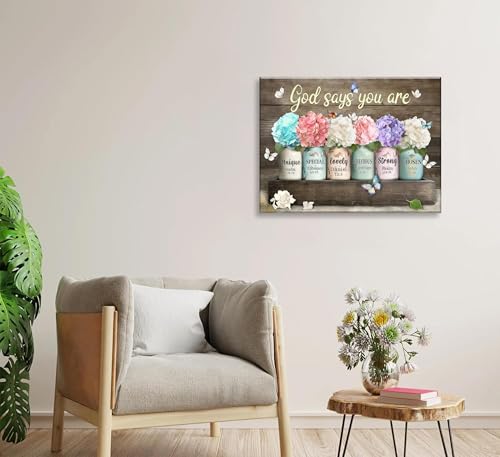 Framed God Says You Are Canvas Wall Art - color: Colorful Single Panel Wall Art, size: 12x16 Framed