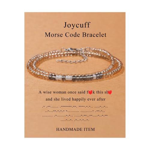 Inspirational Morse Code Bracelets for Women Funny Jewelry Birthday Gifts - color: A wise woman once said fk this sht and she lived happily ever after