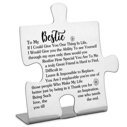 To My Bestie Gifts Bestie Gifts from Sister Thank You for Being My Unbiological Sister Best Friend Christmas Wedding Friendship Gifts for Sister Bestie Decorative Sign Funny Office Desk Decor - style: Bestie