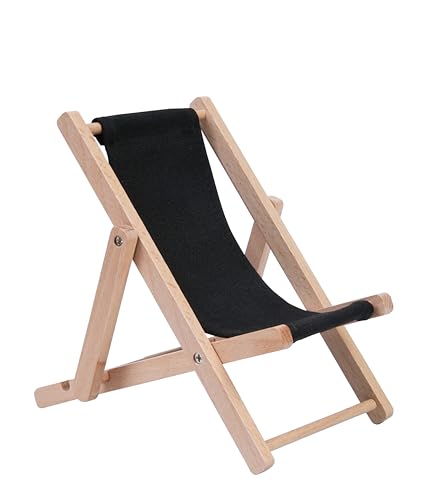 Foldable Wooden Cell Phone Stand, Phone Holder for Desk - color: Black