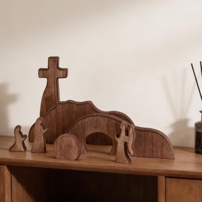 Empty Tomb Easter Scene for Christian Decoration, Nativity Jesus Tomb Set