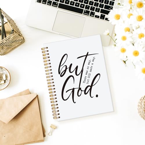 Wheatwin Bible Notebook for Women Men, Christian Journal, But God Inspirational Christian Church Notebook Hardcover Spiral Notebook 5.5x8.3 - color: But god