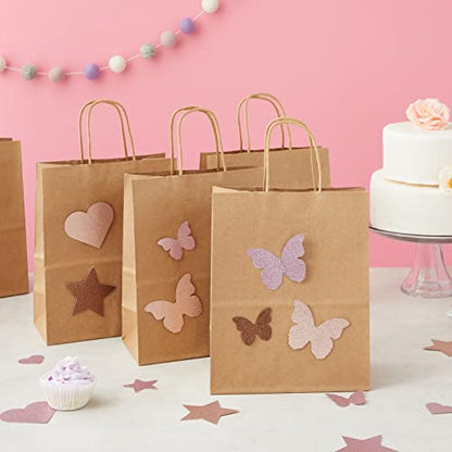 Juvale Brown Gift Bags with Handles - 12-Pack Large, Brown, 8 x 4.75 x 10 In, 120 GSM Paper - Paper Gift Bags Bulk for Party Favors & DIY Decorating & Branding - style: Large