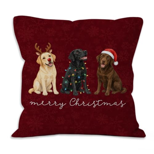 Christmas Labrador Retriever Throw Pillow Covers 18x18 Home Decor - color: Labrador Retriever