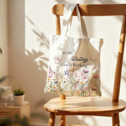 Christian Canvas Tote Bag,Christian Bags For Women. - color: White Christian Totebag-7
