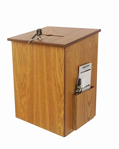 FixtureDisplays® Donation, Tithing, Church Offering, Suggestion Feedback Ballot Receptacle 9-1/2" W x 13-7/8" H x 9-1/2" D 1040-8511MO-NPF