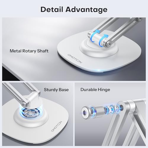 OMOTON MS04 [360° Rotating] Adjustable Magnetic Phone Stand for Desk, White - color: White