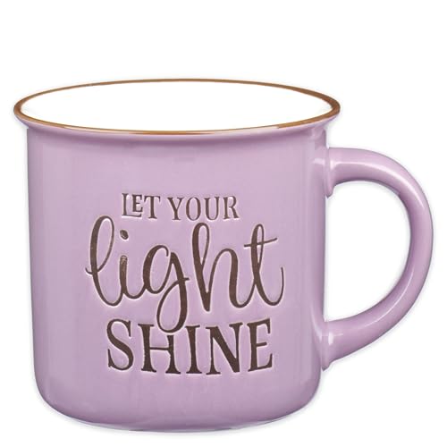 Christian Art Gifts Lavender Camp Style Let Your Light Shine Ceramic Coffee Mug - style: Let Your Light Shine