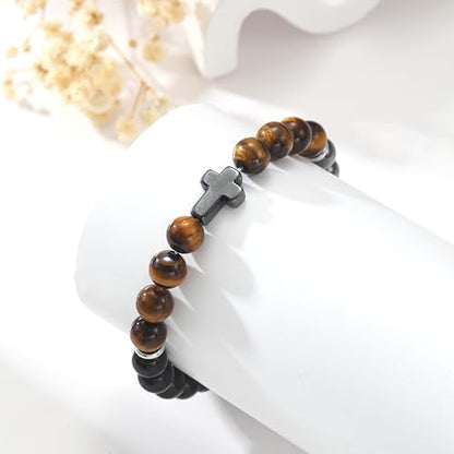 Cross Bracelet Gifts for Boys Girls, Baptism Communion Confirmation Birthday Christmas Valentines Graduation Gifts for Son Grandson Nephew Brother Niece - color: First Communion