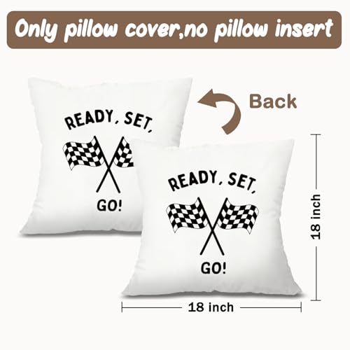 Race Car Boys Room Decor,Ready Set Go Pillow Covers 18x18 - color: Go