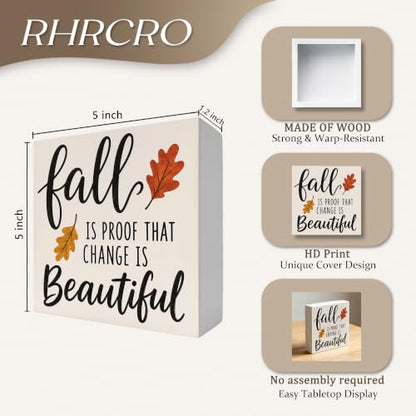 Rustic Fall Autumn Decor Wooden Box Sign - color: Fall-2