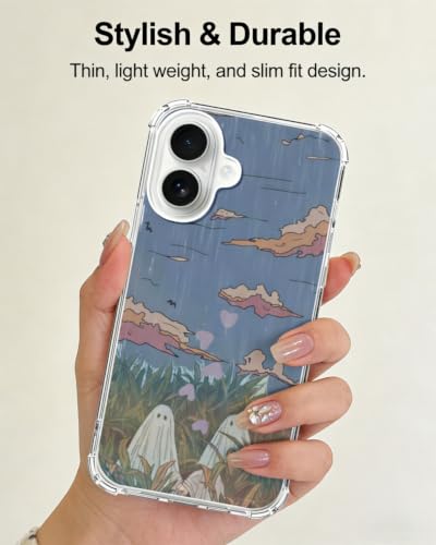 Cute Halloween Ghosts Phone Case Compatible with iPhone 17, Spooky Autumn Vibes Phone Cover for iPhone 17 - color: Halloween Ghosts