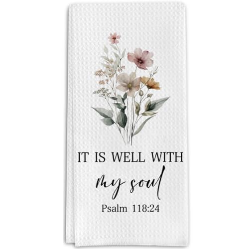 Christian Gifts Kitchen Towels, Bible Verse Psalm Decorative Towels for Bar Kitchen Bathroom - color: Christian