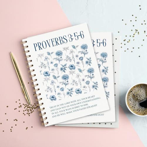 VONTP Christian Spiral Notebook, Proverb 3:5-6 Bible Scripture, 5.5x8.3 - color: A.Bible