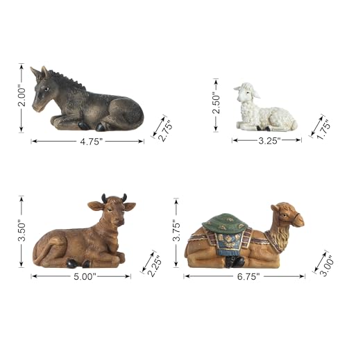 Glitzhome Nativity Set nacimiento de Jesus para Navidad Sets of 12 Nativity Figurines Sets for Christmas Indoor 10" H, Resin Xmas Nativity Statues Collectibles Figurines Xmas Nativity Scene Figures - color: Nativity Figurine Sets