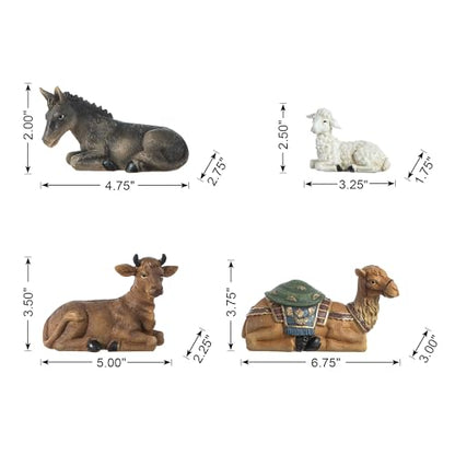 Glitzhome Nativity Set nacimiento de Jesus para Navidad Sets of 12 Nativity Figurines Sets for Christmas Indoor 10" H, Resin Xmas Nativity Statues Collectibles Figurines Xmas Nativity Scene Figures - color: Nativity Figurine Sets